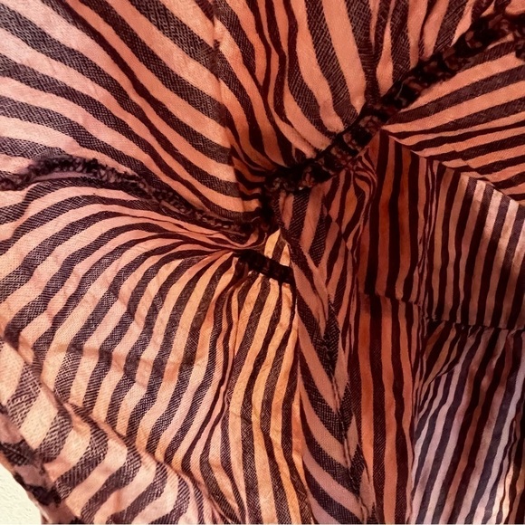 Madewell Puff-Sleeve Peplum Wrap Top in Stripe size xsmall with modesty snap - Picture 6 of 11